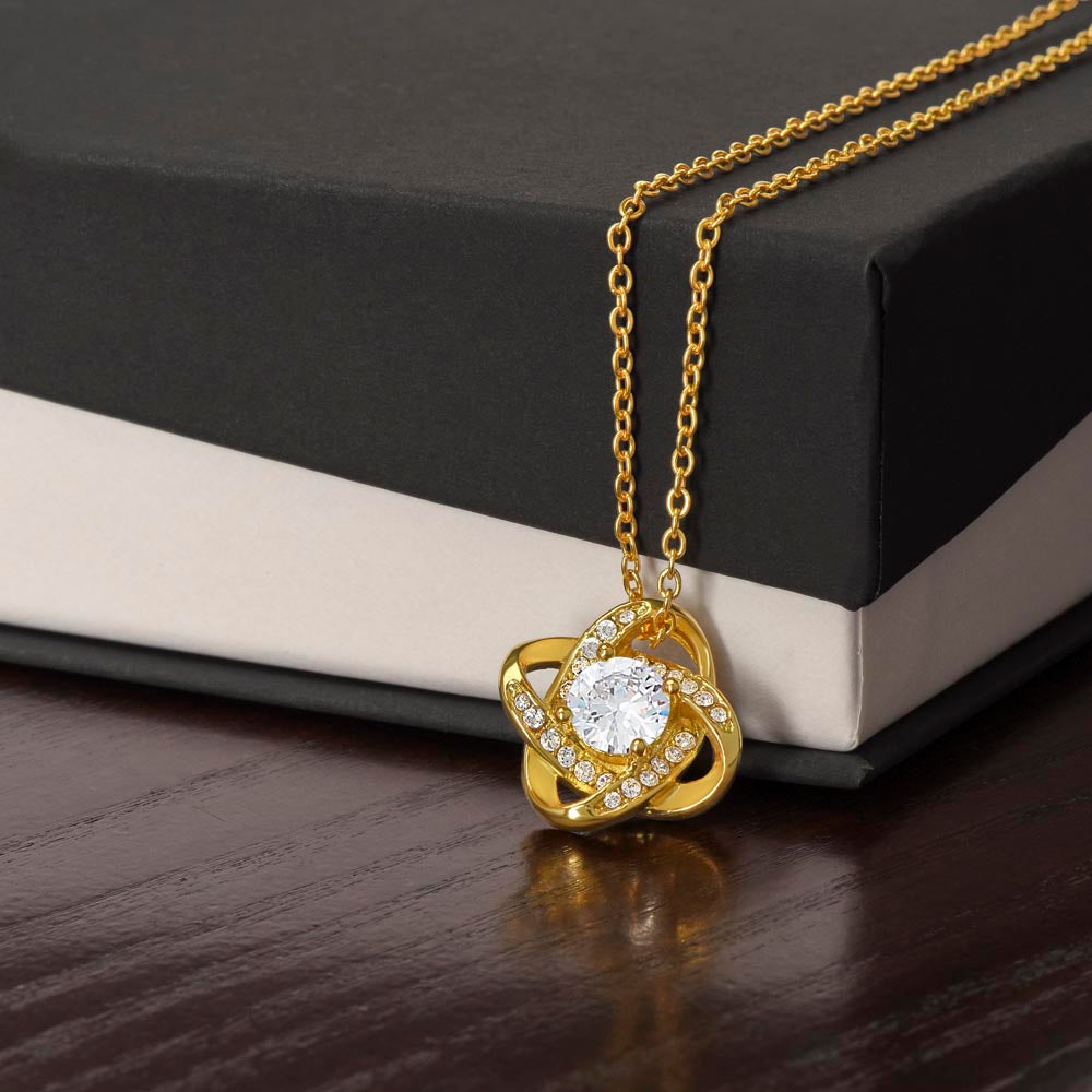 gold knot necklace	