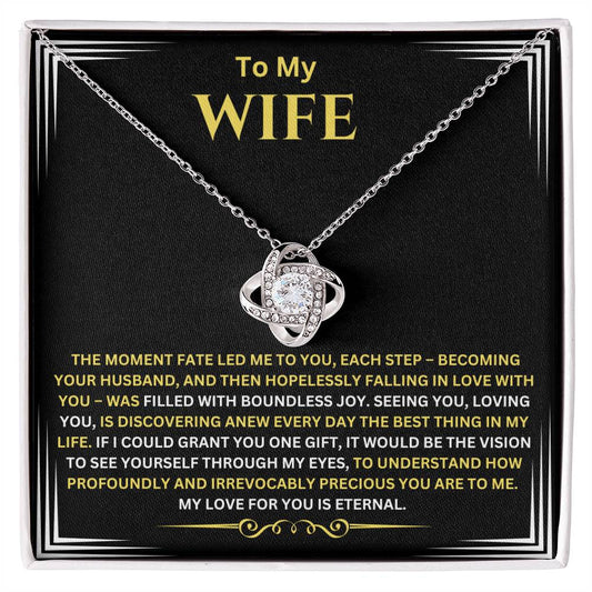 to my wife love knot necklace	