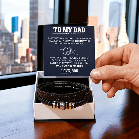 To My Dad- My Hero- Love You Forever Bracelet